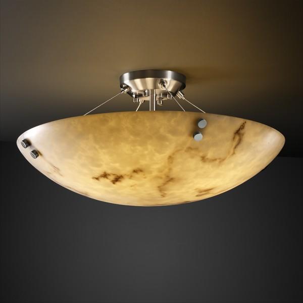 18" Semi-Flush Bowl w/ Concentric Squares Finials