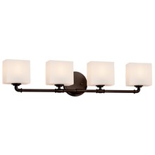 Justice Design Group FSN-8464-55-OPAL-DBRZ - Bronx 4-Light Bath Bar