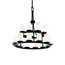 Justice Design Group CLD-8767-10-MBLK - Dakota 21-Light 2-Tier Ring Chandelier