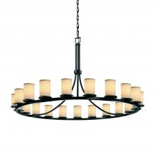 Justice Design Group FAB-8716-10-CREM-MBLK - Dakota 21-Light 1-Tier Ring Chandelier