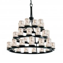 Justice Design Group FAL-8712-10-MBLK - Dakota 36-Light 3-Tier Ring Chandelier