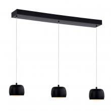 Justice Design Group NSH-8115-MBLK - Frascati LED 3-Light Linear Chandelier