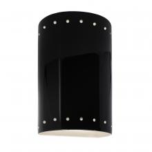 Justice Design Group CER-0990-BLK - Small Cylinder w/ Perfs - Closed Top