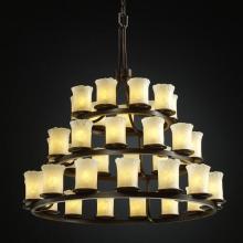 Justice Design Group GLA-8712-16-WHTW-DBRZ-LED36-25200 - Dakota 36-Light 3-Tier Ring LED Chandelier