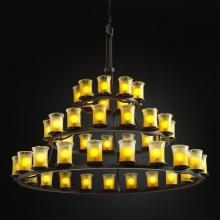 Justice Design Group GLA-8714-16-GLDC-DBRZ-LED45-31500 - Dakota 45-Light 3-Tier Ring LED Chandelier