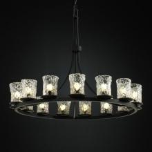 Justice Design Group GLA-8715-16-CLRT-MBLK-LED15-10500 - Dakota 15-Light 1-Tier Ring LED Chandelier