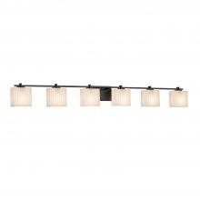 Justice Design Group PNA-8446-55-PLET-MBLK - Era 6-Light Bath Bar