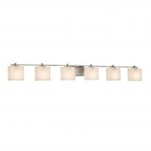 Justice Design Group PNA-8446-55-PLET-NCKL - Era 6-Light Bath Bar