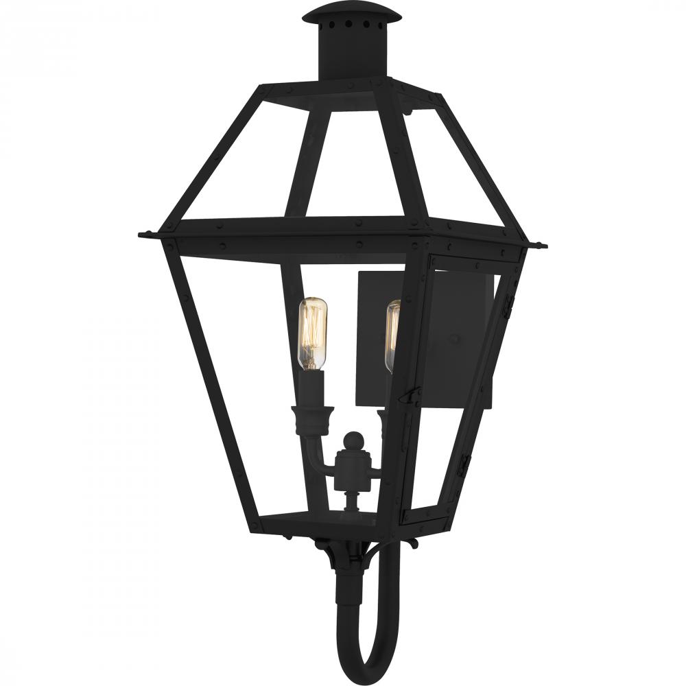 Rue De Royal 2-Light Earth Black Outdoor Wall Lantern