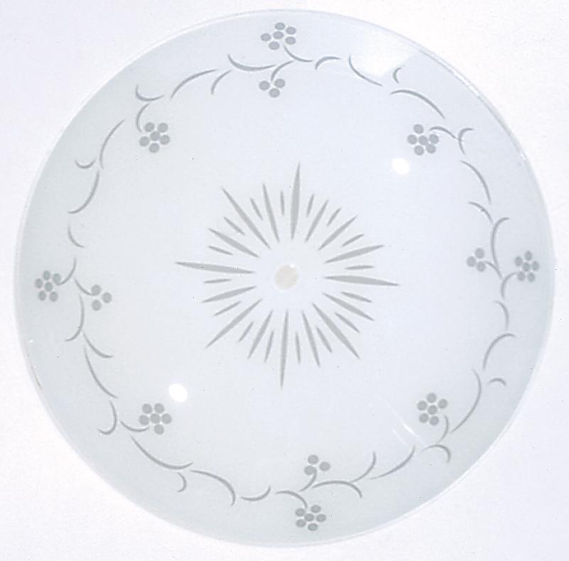 13 in.; Round Glass Lamp Shade; White; Grape Pattern
