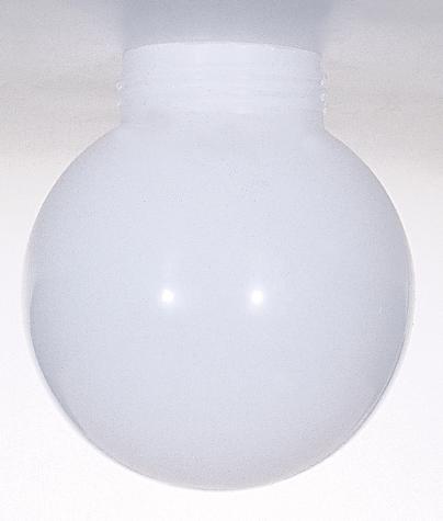 White Poly Globe Shade; 6 inch Diameter; 3-11/64 inch Fitter