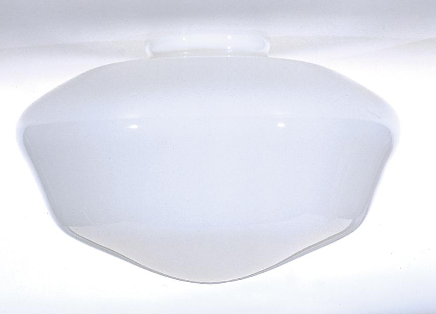 Blown Opal Glass Shade; 9 inch Diameter; 4 inch Fitter; Schoolhouse Glass; White