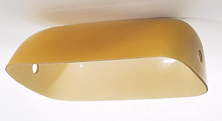 Cased Pharmacy Glass Shade; Yellow Glass; Width 9 inch; Slip Side Holes 7/16 inch