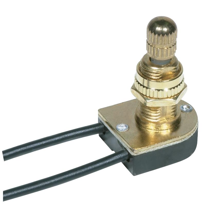 On-Off Metal Rotary Switch; 5/8" Metal Bushing; Single Circuit; 6A-125V, 3A-250V Rating; Brass