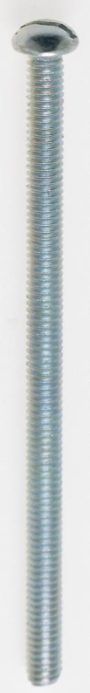 Steel Round Head Slotted Machine Screw; 8/32; 3" Length; Nickel Plated Finish