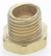 Steel Hexagon Head Nipple; Brass Plated; 1/8 IP; 1/4" x 3/8" Overall