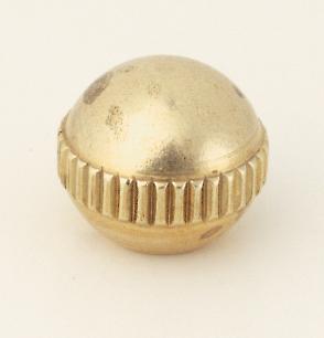 Brass Ball; Knurled; 8/32; 3/8" Diameter; Burnished And Lacquered