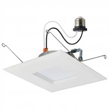 Satco Products Inc. S11821R1 - 9 Watt LED Downlight Retrofit; 5-6 Inches; CCT Selectable; Square; White Finish; 120 Volt