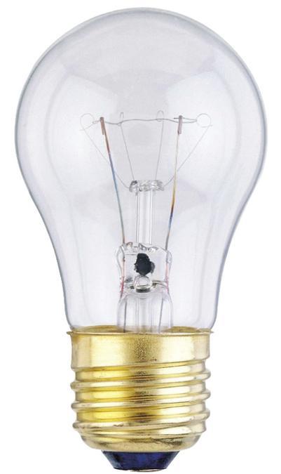 15W A15 Incandescent Clear E26 (Medium) Base, 120 Volt, Box, 2-Pack