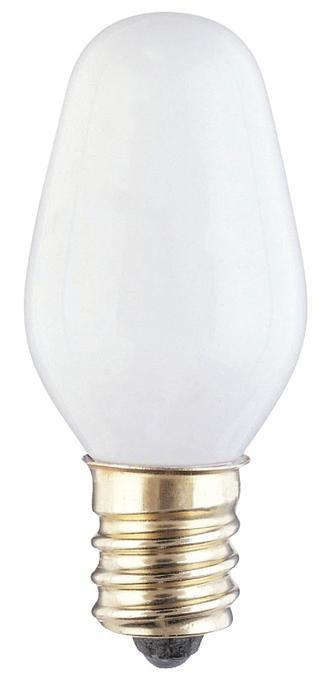 7W C7 Incandescent White E12 (Candelabra) Base, 120 Volt, Card, 4-Pack