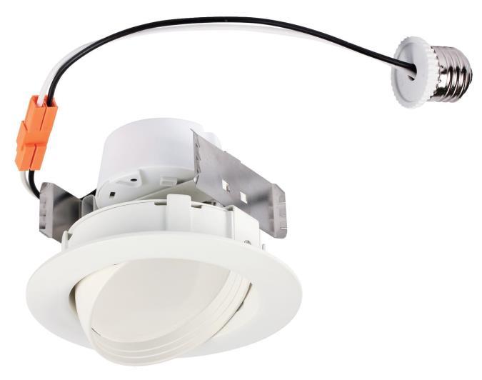 10W Sloped Recessed LED Downlight 4" Dimmable 2700K E26 (Medium) Base, 120 Volt, Box