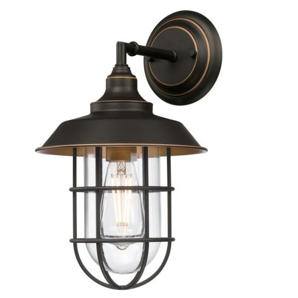 Wall Fixture Black-Bronze Finish with Highlights Clear Glass