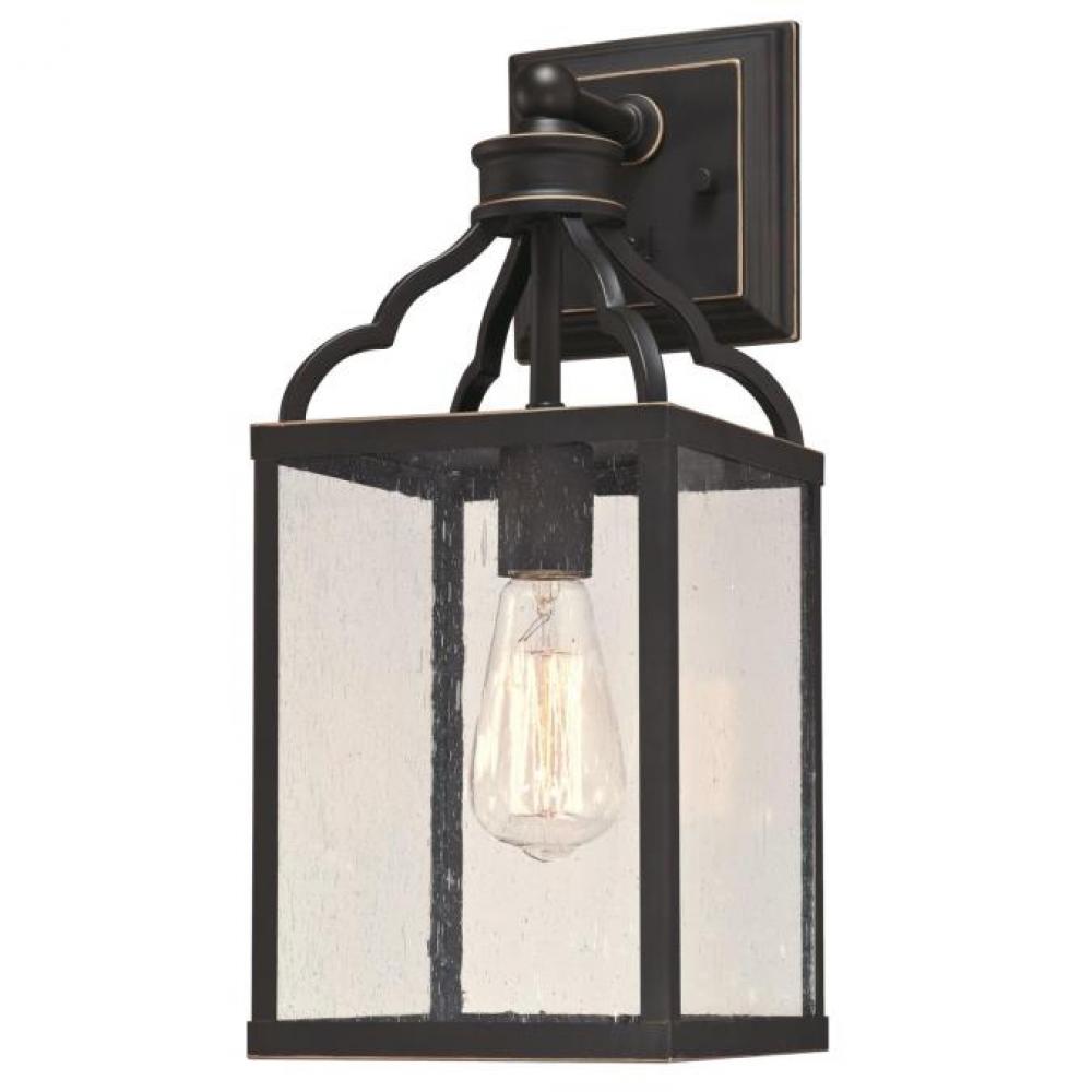 Wall Fixture Oil Rubbed Bronze Finish with Highlights Clear Seeded Glass