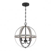 Westinghouse 6110400 - 3 Light Chandelier Antique Ash Finish with Matte Black Accents