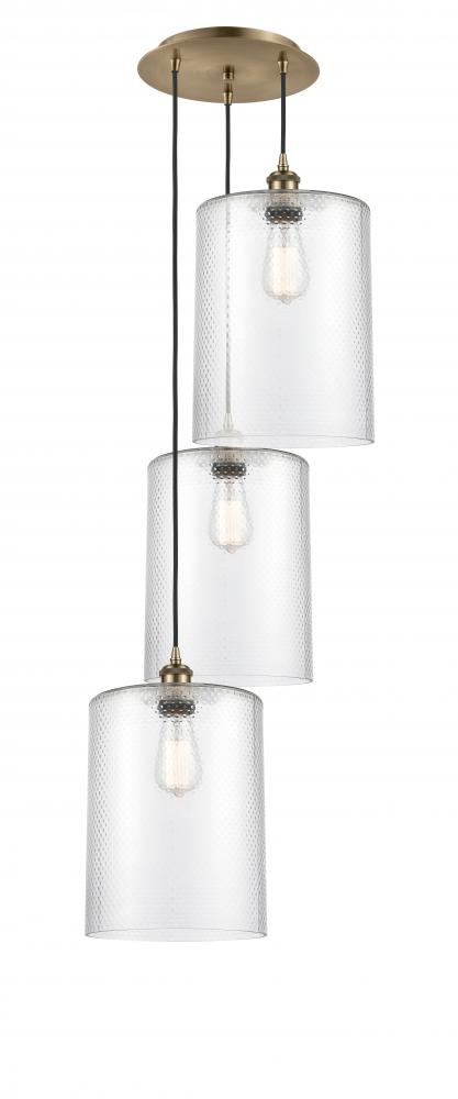 Cobbleskill - 3 Light - 16 inch - Antique Brass - Cord Hung - Multi Pendant