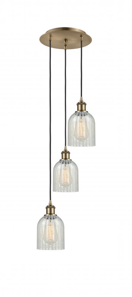 Caledonia - 3 Light - 12 inch - Antique Brass - Cord Hung - Multi Pendant