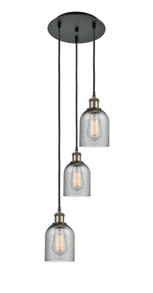 Caledonia - 3 Light - 12 inch - Black Antique Brass - Cord Hung - Multi Pendant