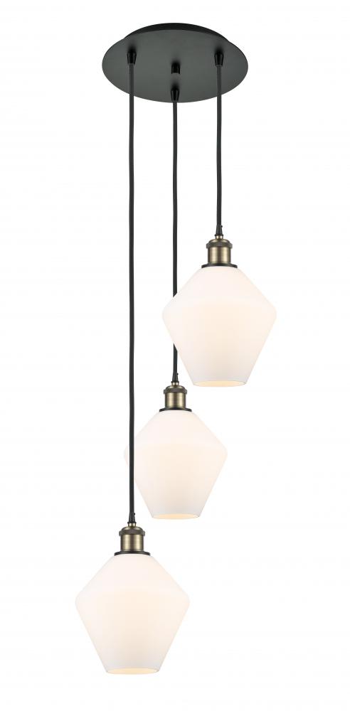 Cindyrella - 3 Light - 15 inch - Black Antique Brass - Cord Hung - Multi Pendant