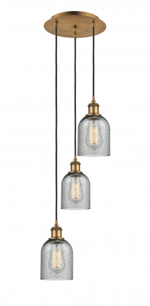 Caledonia - 3 Light - 12 inch - Brushed Brass - Cord Hung - Multi Pendant