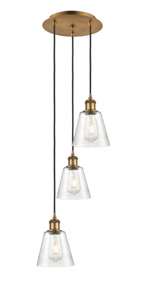 Caton - 3 Light - 12 inch - Brushed Brass - Cord Hung - Multi Pendant