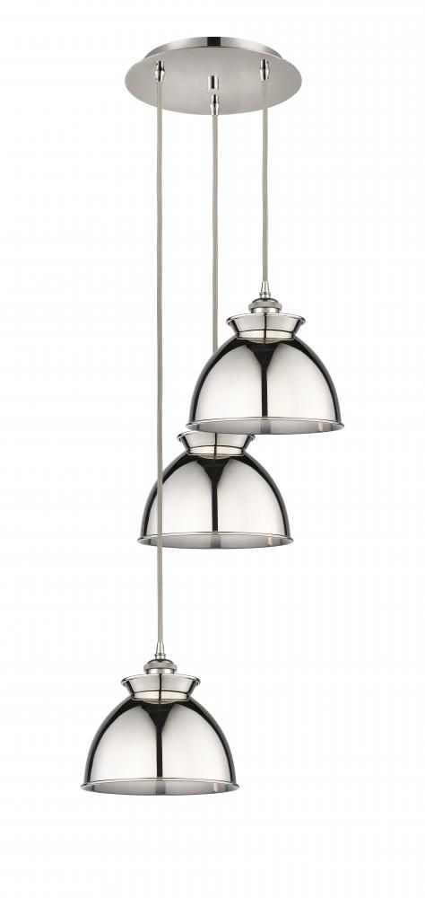 Adirondack - 3 Light - 15 inch - Polished Nickel - Cord hung - Multi Pendant