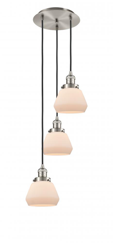 Fulton - 3 Light - 14 inch - Brushed Satin Nickel - Cord hung - Multi Pendant