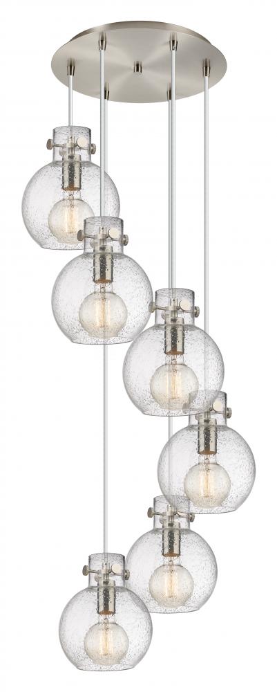 Newton Sphere - 6 Light - 19 inch - Brushed Satin Nickel - Cord hung - Multi Pendant