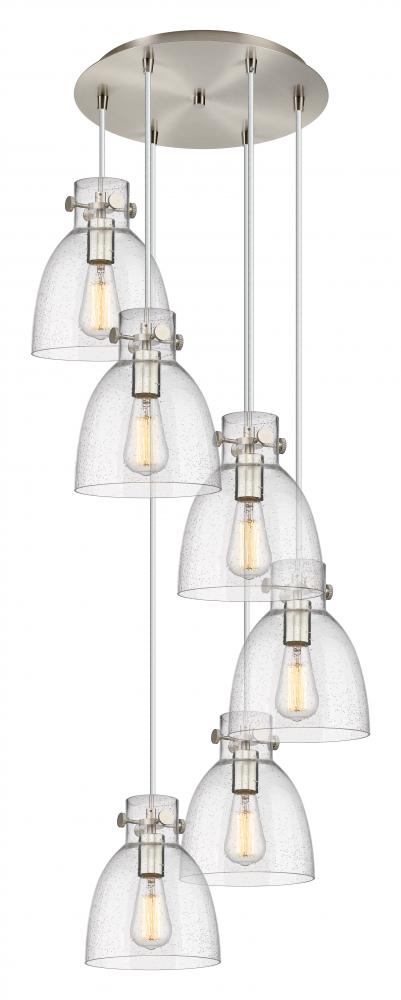 Newton Bell - 6 Light - 19 inch - Brushed Satin Nickel - Multi Pendant