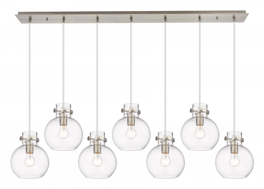 Newton Sphere - 7 Light - 52 inch - Brushed Satin Nickel - Linear Pendant