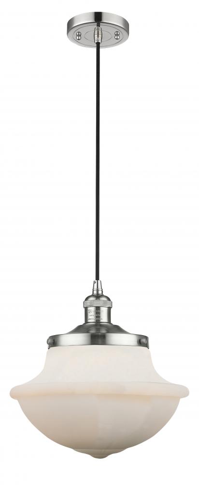 Oxford - 1 Light - 12 inch - Polished Nickel - Cord hung - Mini Pendant