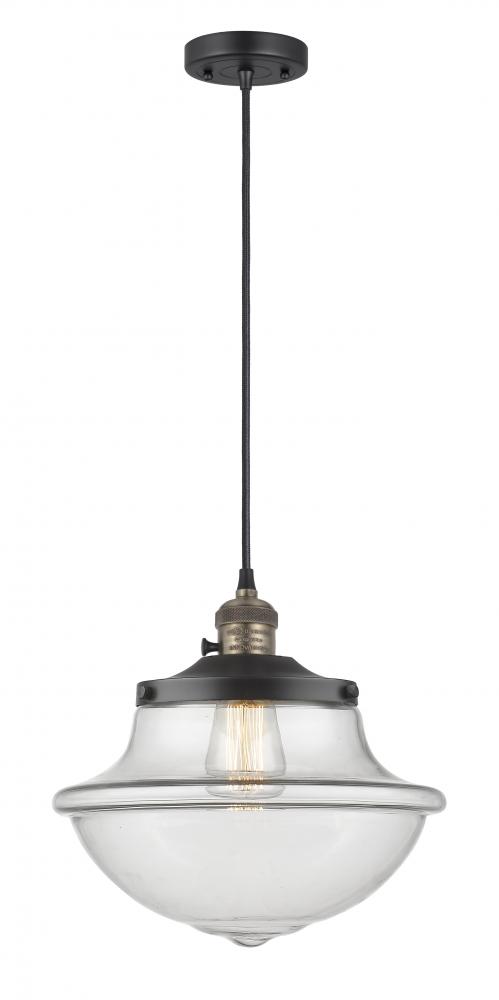 Oxford - 1 Light - 12 inch - Black Antique Brass - Cord hung - Mini Pendant