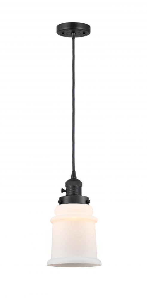 Canton - 1 Light - 6 inch - Matte Black - Cord hung - Mini Pendant