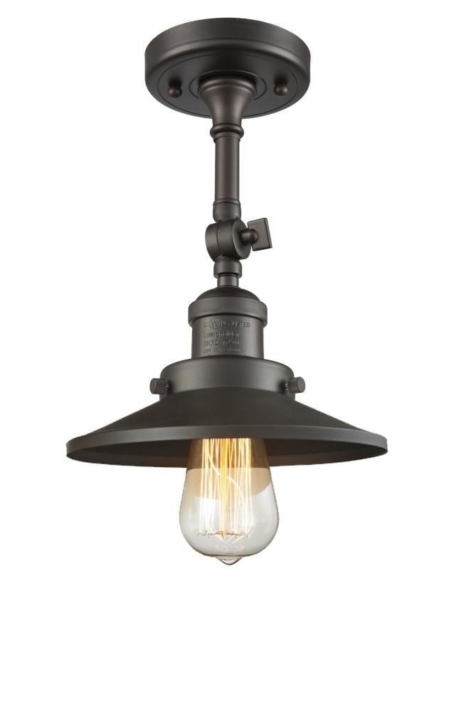 Railroad - 1 Light - 8 inch - Oil Rubbed Bronze - Semi-Flush Mount