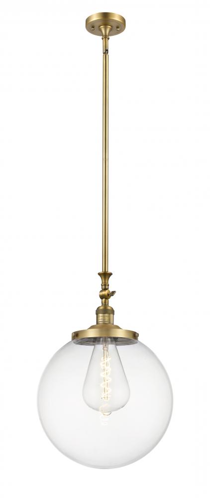 Beacon - 1 Light - 12 inch - Brushed Brass - Stem Hung - Mini Pendant