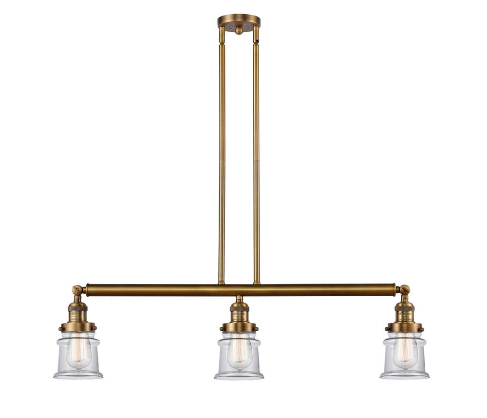 Canton - 3 Light - 39 inch - Brushed Brass - Stem Hung - Island Light