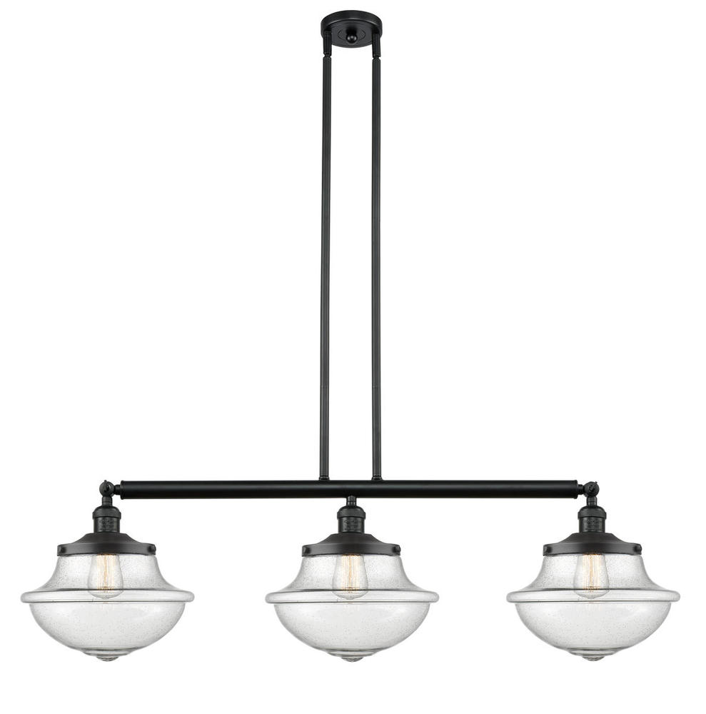 Oxford - 3 Light - 42 inch - Matte Black - Stem Hung - Island Light