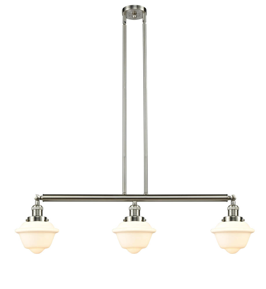 Oxford - 3 Light - 40 inch - Brushed Satin Nickel - Stem Hung - Island Light