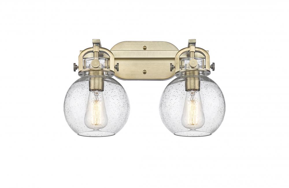 Newton Sphere - 2 Light - 17 inch - Brushed Brass - Bath Vanity Light