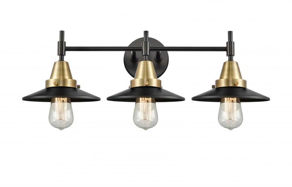 Railroad - 3 Light - 26 inch - Black Antique Brass - Bath Vanity Light