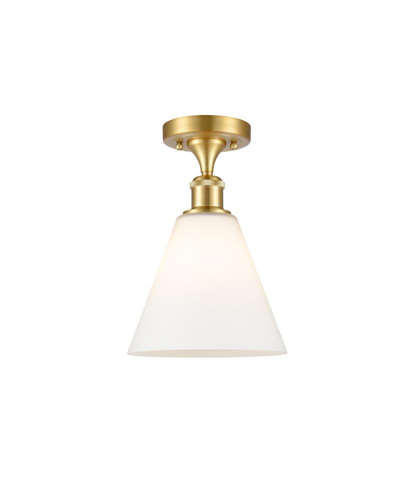 Berkshire - 1 Light - 8 inch - Satin Gold - Semi-Flush Mount